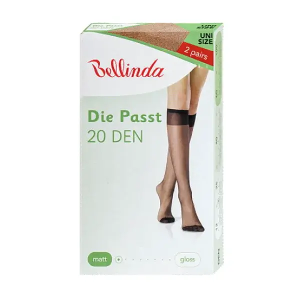 Bellinda UNI 20 DEN dámské punčochové podkolenky 2 páry tělové