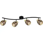 GLOBO 4bodové svietidlo INDIANA čierna/zlatá/dymová E14 40 W 700 x 315 x 180 mm