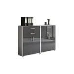 MID.YOU SKŘÍŇ NA ŠANONY, šedá, vysoce lesklá antracitová, 168,8/113,6/33 cm