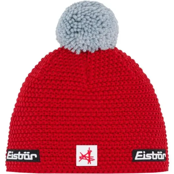 Eisbär JAMIE POMPON Pánská zimní čepice, červená, velikost