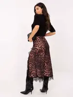 Leopardí vzorovaná sukně s krajkou