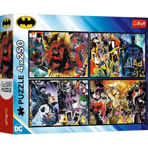 Trefl Puzzle 4x250 dílků Batman v akci