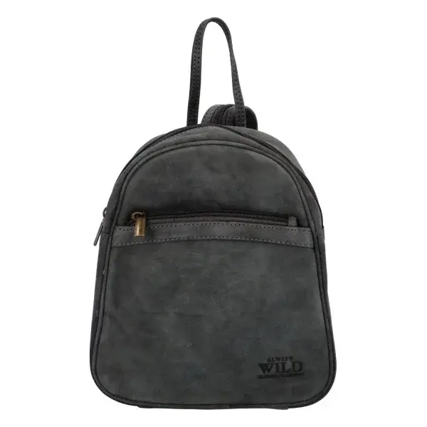 Pevný kožený batůžek Eldo, černý