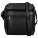 Módní pánská kožená crossbody taška Bellugio Hagar, černá