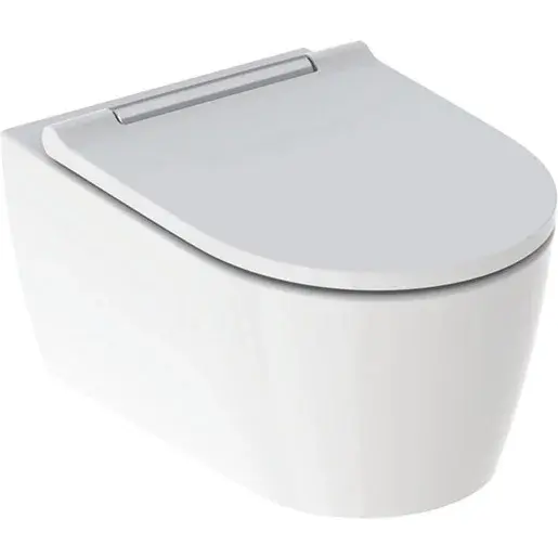 Geberit ONE - Závěsné WC se sedátkem softclose, TurboFlush, KeraTect, bílá/chrom 500.202.01.1