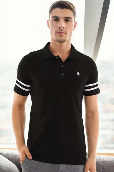 T9585 DEWBERRY MEN'S T-SHIRT-BLACK