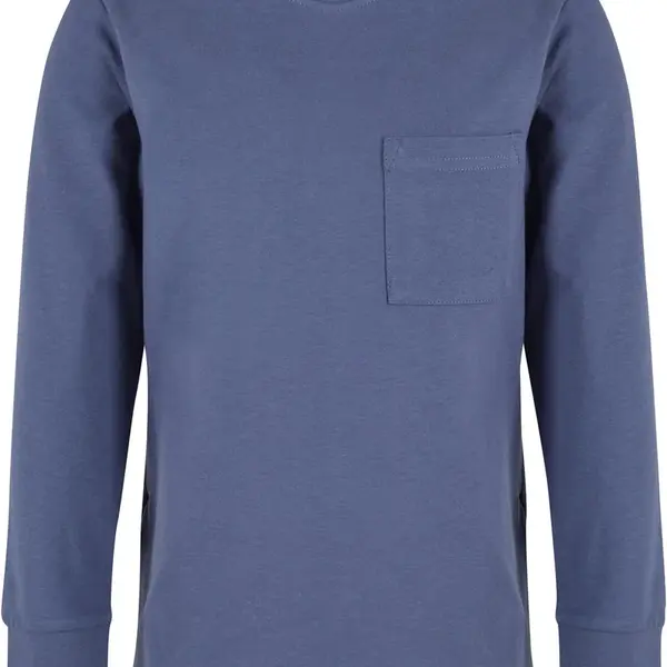 Boys' long-sleeved T-shirt with a pocket blue