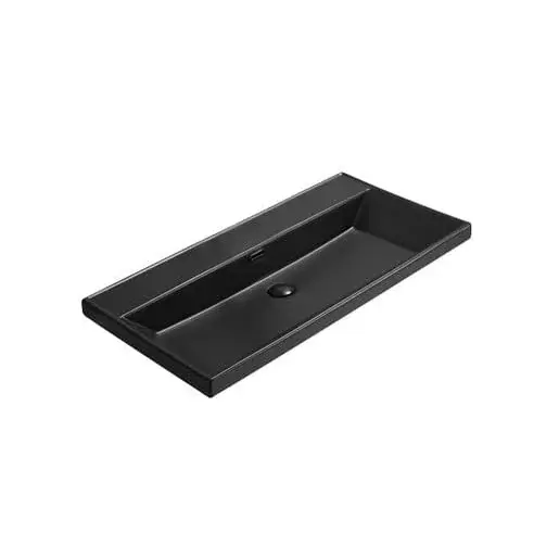 Nábytkové umývadlo SAT B-Way 81x46,5 cm čierne, otvor pre batériu uprostred SATBW8046BKM