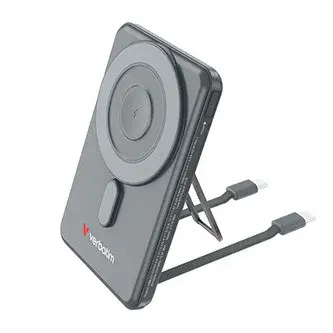 Verbatim, Power banka Charge ,n, Go se dvěma kabely, 5V, nabíjení telefonu, 32251, 5 000mAh, magnetické připevnění, šedá