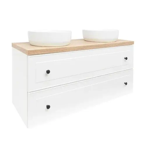 Kúpeľňová skrinka s krycou doskou Naturel Forli 120x53x46 cm biela lesk FORLI120BID