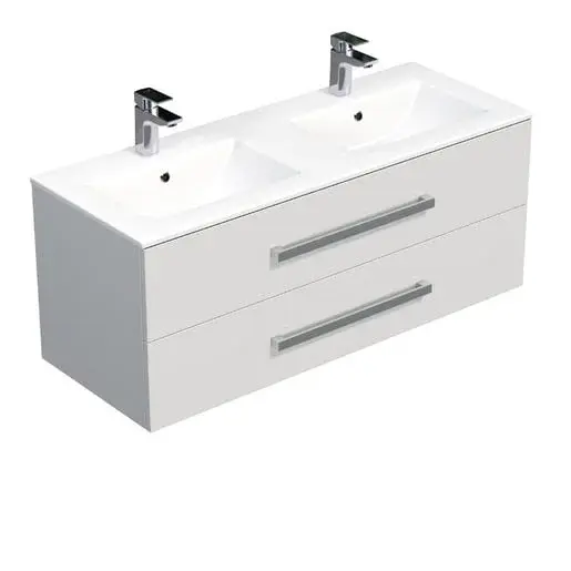 Kúpeľňová skrinka s umývadlom SAT Cube Way 120x53x46 cm biely lesk CUBE461202BIMOD