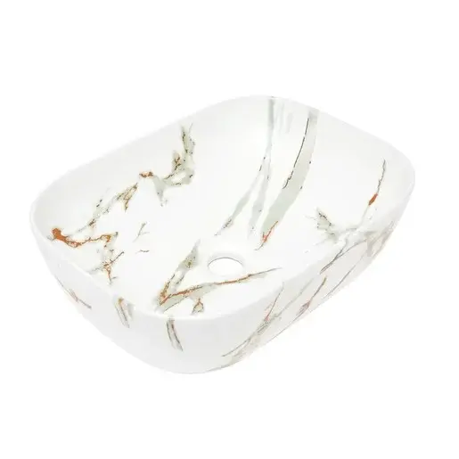 Umývadlo na dosku SAT Infinitio 45,5x32,5 cm mramor, bez prepadu SATINF4532MR