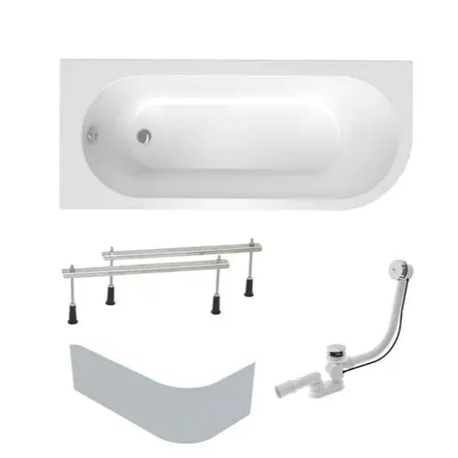 Asymetrická vaňa Laguna Rajka 170x72,5 cm akrylát ľavá SIKOVRAJ170LANP