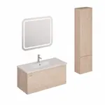 Kúpeľňová zostava s umývadlom vrátane umývadlovej batérie, vtoku a sifónu Naturel Ancona akácie KSETANCONA1