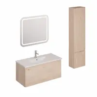 Kúpeľňová zostava s umývadlom vrátane umývadlovej batérie, vtoku a sifónu Naturel Ancona akácie KSETANCONA1