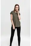 Dámske olivové tričko s predĺženým ramenom