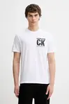 Bavlněné tričko Calvin Klein pánské, bílá barva, s potiskem, LV04RE819G