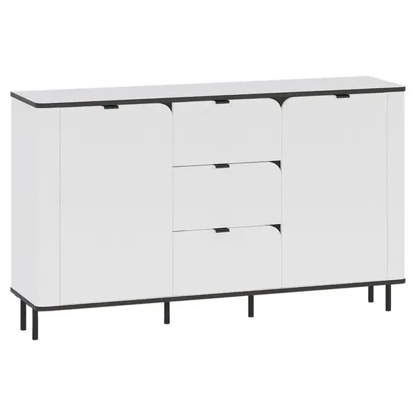 Carryhome ŠIROKÁ KOMODA, bílá, 136,8/82/35,2 cm