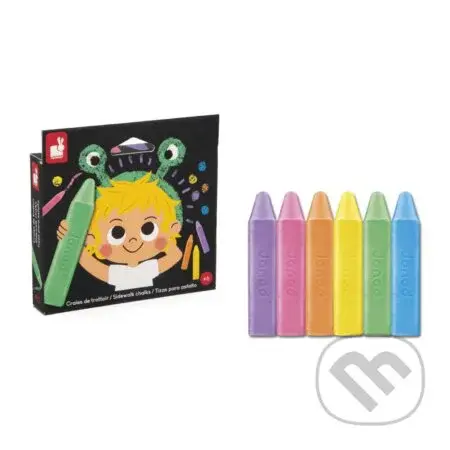 Janod Colorino Farebné kriedy na chodník 6 farieb od 3 rokov