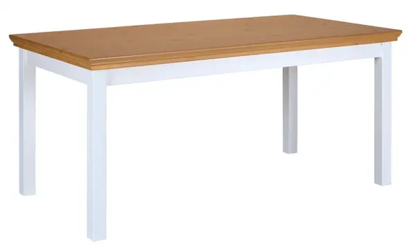 Jedálenský stôl malcolm z masívu - biela/dub