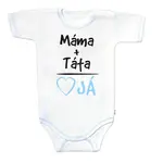 Baby Nellys Body krátký rukáv s vtipným textem, Máma+Táta, vel. 62, kluk