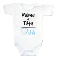 Baby Nellys Body krátký rukáv s vtipným textem, Máma+Táta, vel. 62, kluk