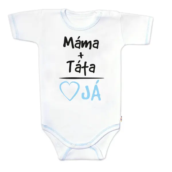 Baby Nellys Body krátký rukáv s vtipným textem, Máma+Táta, vel. 62, kluk