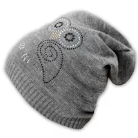Baby Nellys Jarní/podzimní čepice Sovička - šedý melírek