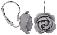 Troli Šedé visací náušnice kytičky