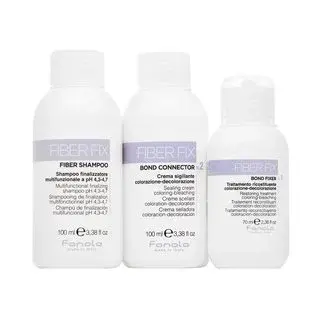 Fanola Fiber Fix Professional Intro Kit sada pro chemicky ošetřené vlasy 70 ml + 100 ml + 100 ml