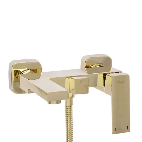 Vanová baterie se sprchovým setem Rea Fenix zlatá
