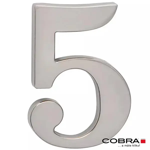 Cislo 3D nikl matny 5  - 5 cm