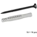 Vruty průměr 4,5x60 mm hmoždinky průměr 6x50 mm RT-49 černé/šedé 16+16 ks