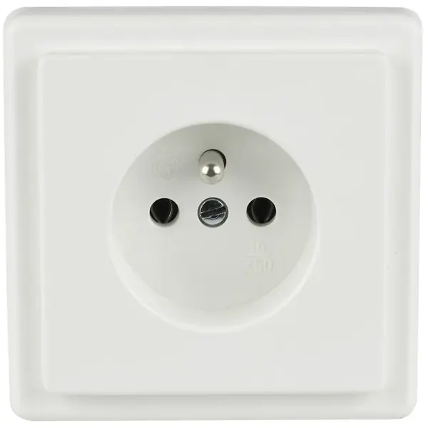 Zásuvka jednoduchá Klasik, bílá