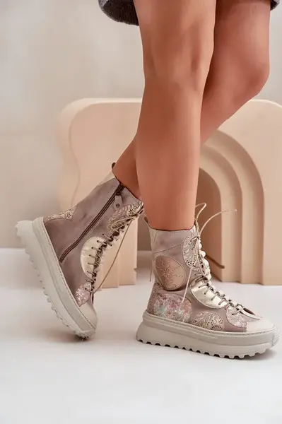 Kožené Semišové Čižmy Na Platforme Zateplené Maciejka