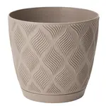 Kvetináč Flow Petit 13 s podmiskou béžová