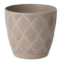 Kvetináč Flow Petit 13 s podmiskou béžová