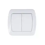 Dvojitý schodiskový vypínač AW6 biely