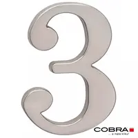 Cislo 3D nikl matny 3 - 10 cm