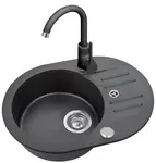 Dřez Danton 40 420x580 Černá + bateria + sifon