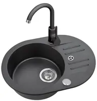 Dřez Danton 40 420x580 Černá + bateria + sifon