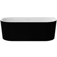 Voľne stojaca vaňa prístenná bieločierna Leya 170/78 + sifón čierna