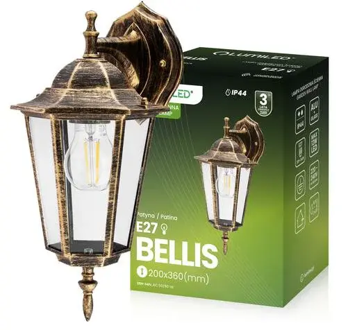 Záhradná lampa BELLIS E27 Patina KD1