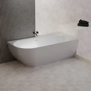 Vaňa Nelza 175x82 ľavý konglomerát biela matná