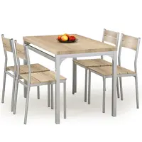 Stolní souprava Malcolm + 4 židle mdf/ocel – sonoma