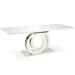 Stůl Galardo 90x160 mdf - bílá/zlatý