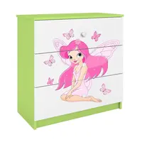 Detská komoda Babydreams zelená – Víla 1