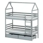 Posteľ Domček  Alex 80x160 sivá