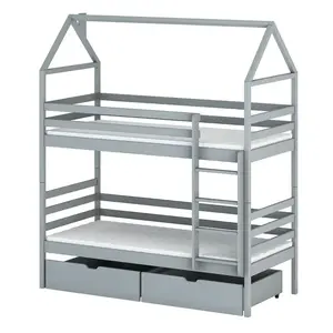 Posteľ Domček  Alex 80x160 sivá