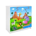 Detská komoda  Babydreams biela – Safari